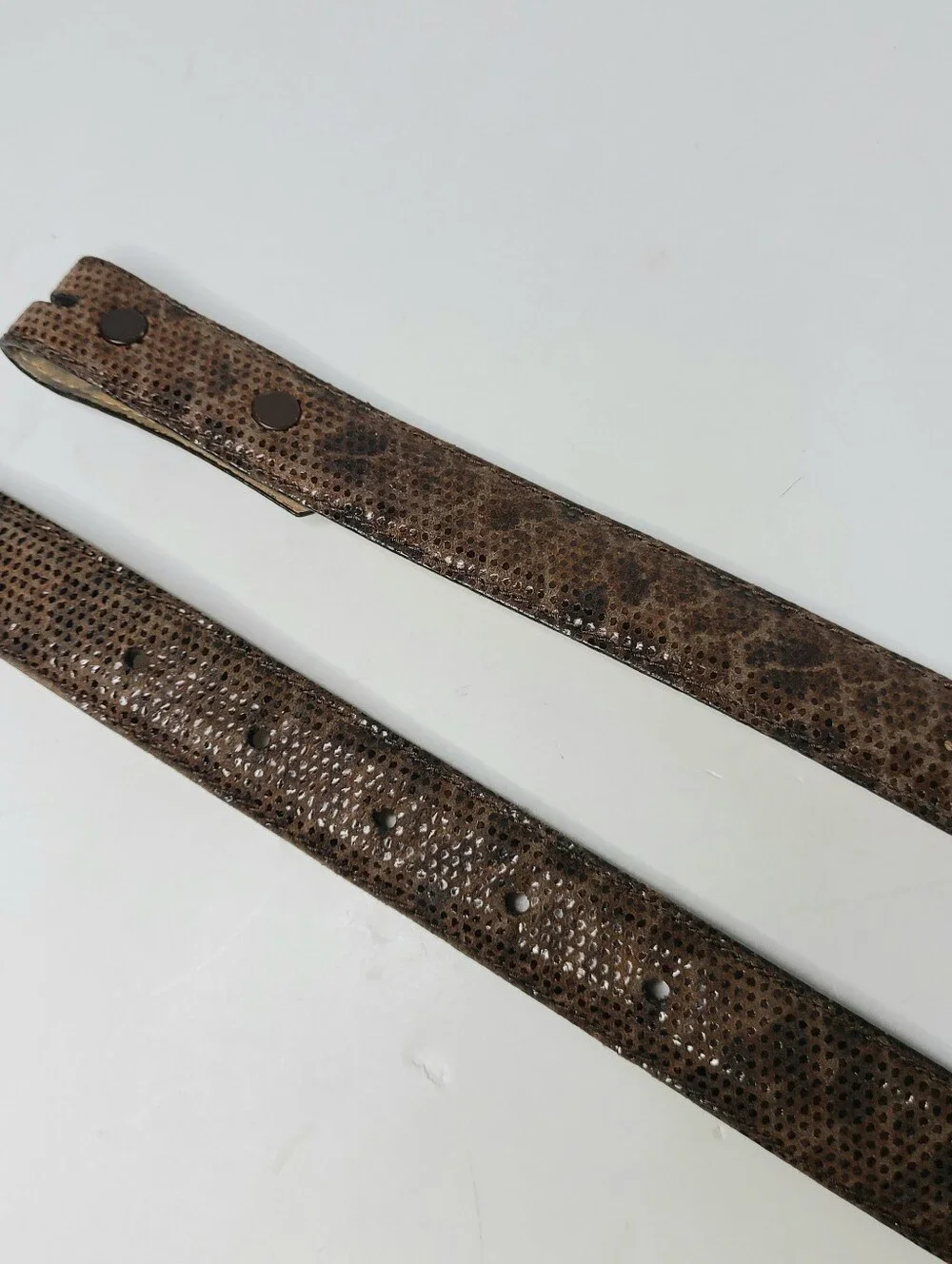 Judith Jack Brown Suede Snakeskin Genuine Leather USA Belt Strap
